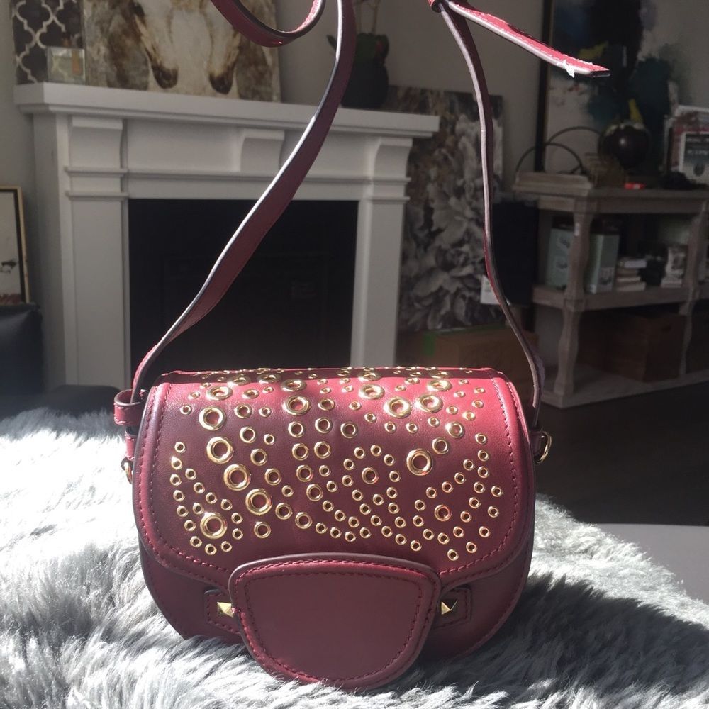 NWT Retail Michael Kors Cary Small Saddle Crossbody Grommet